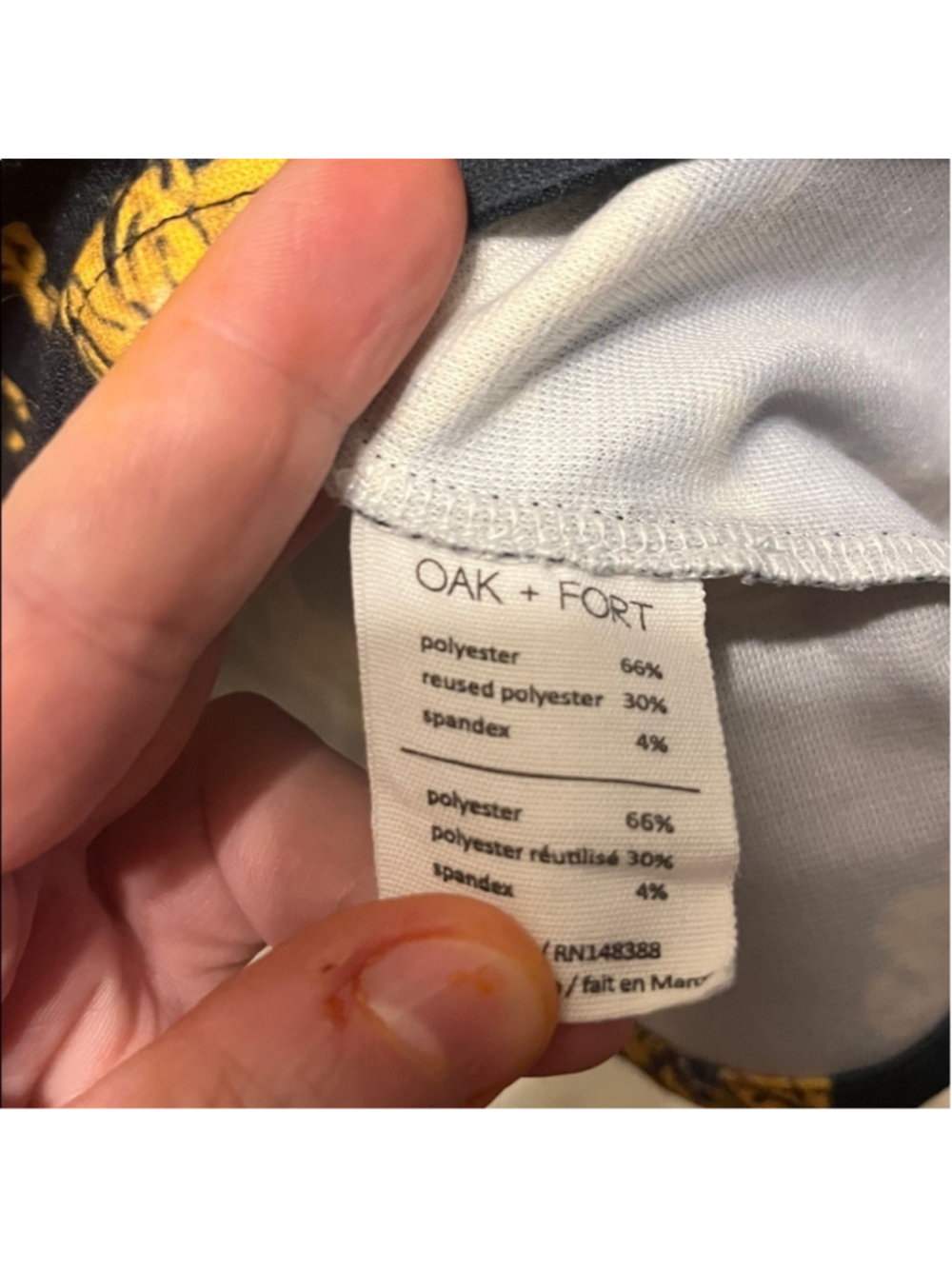 OAK + FORT Black and Gold Floral Dress a185 - Picture 3 of 4